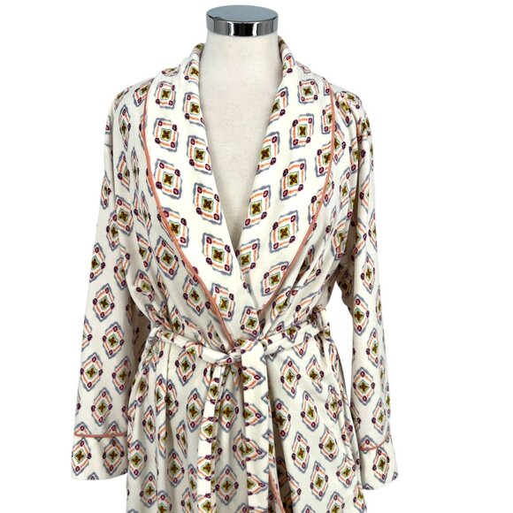 World Market Boho Patterned Kimono Cozy Robe White Multicolor One Size - Picture 2 of 12